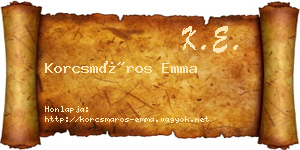 Korcsmáros Emma névjegykártya