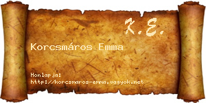 Korcsmáros Emma névjegykártya