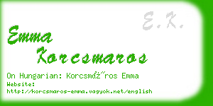 emma korcsmaros business card